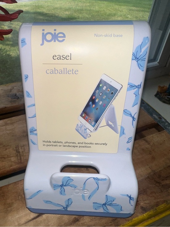 Joie Other - Joie White Tablet/ Phone/Book Easel Stand with Blue Floral Accents